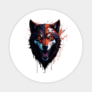 Fierce Wolf Illustration Magnet